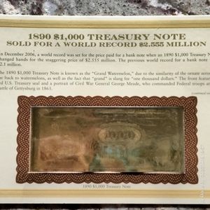 1890 $1,000 Treasury Note Gold - Sealed